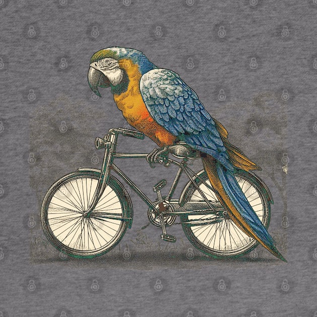 McCaw Parrot on a bicycle by Midcenturydave